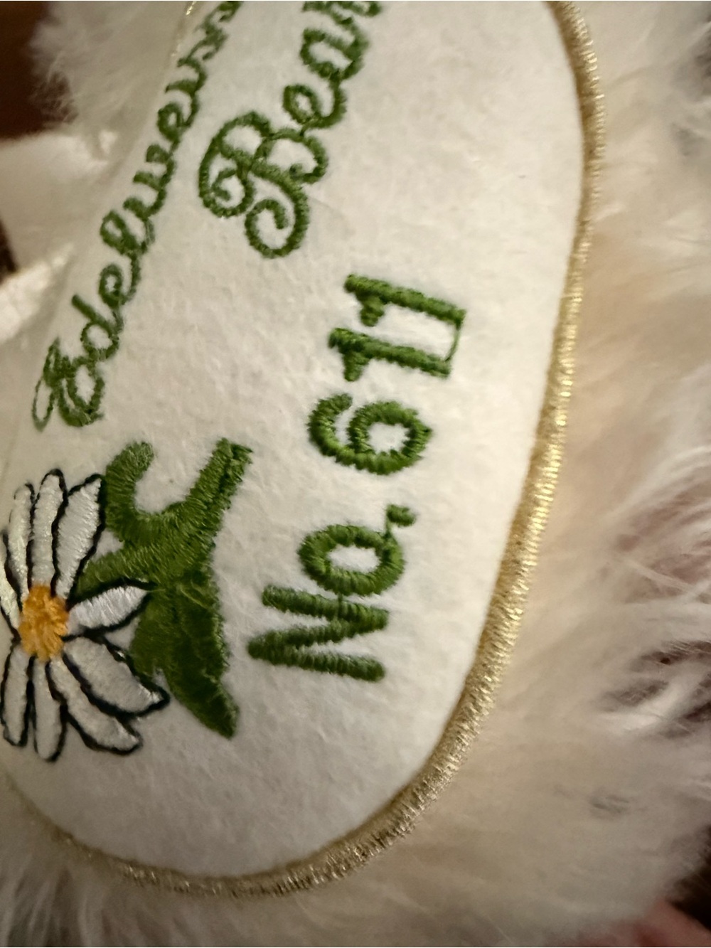 BEAUTIFUL!! Hermann White German Mohair Edelweiss Musical Bear! - Picture 6 of 9